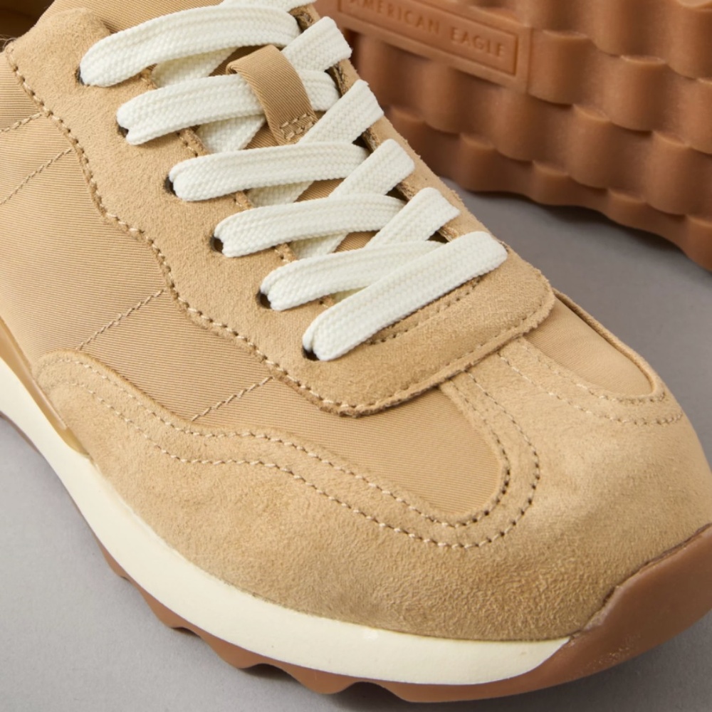 Tan platform sneakers
